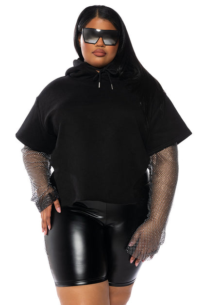 ALLI GOT SHIRT SLEEVE DETAIL HOODIE