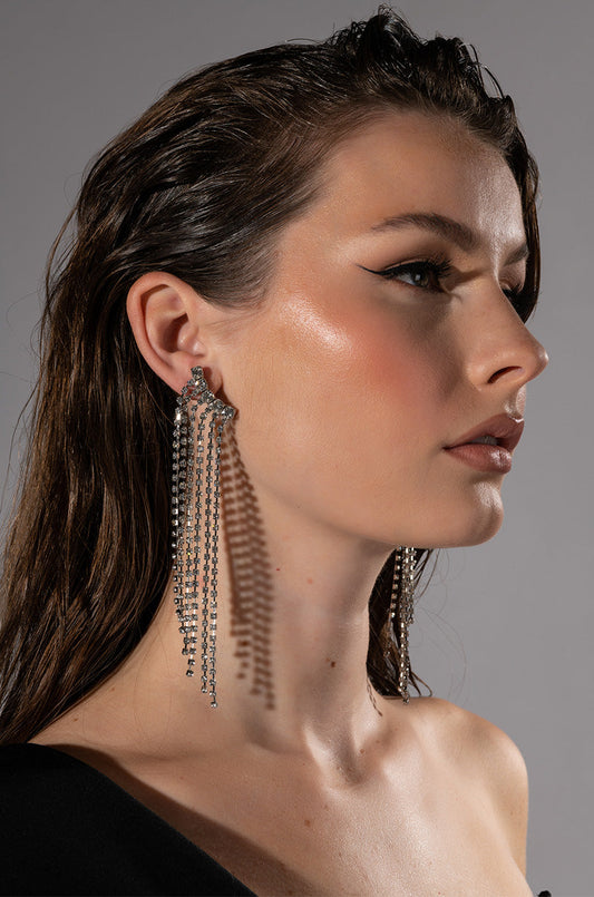ALL THAT GLITTERS CASCADING RHINESTONE EARRINGS