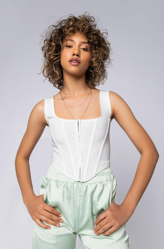 ALL YOU NEED CORSET TOP WHITE