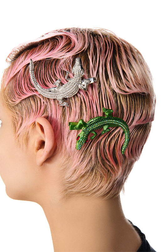 ALLIGATOR AND CROC HAIR CLIPS