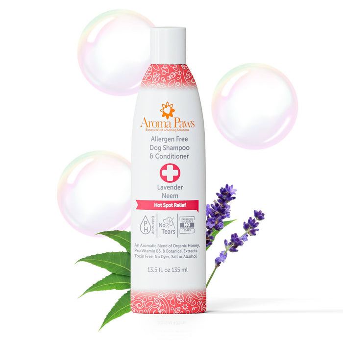 Aroma Paws - Allergen Free Hot Spot Relief Dog Shampoo, Lavender and Neem