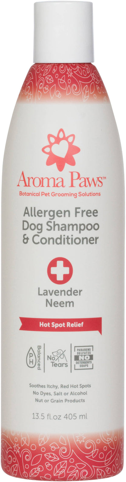 Aroma Paws - Allergen Free Hot Spot Relief Dog Shampoo, Lavender and Neem