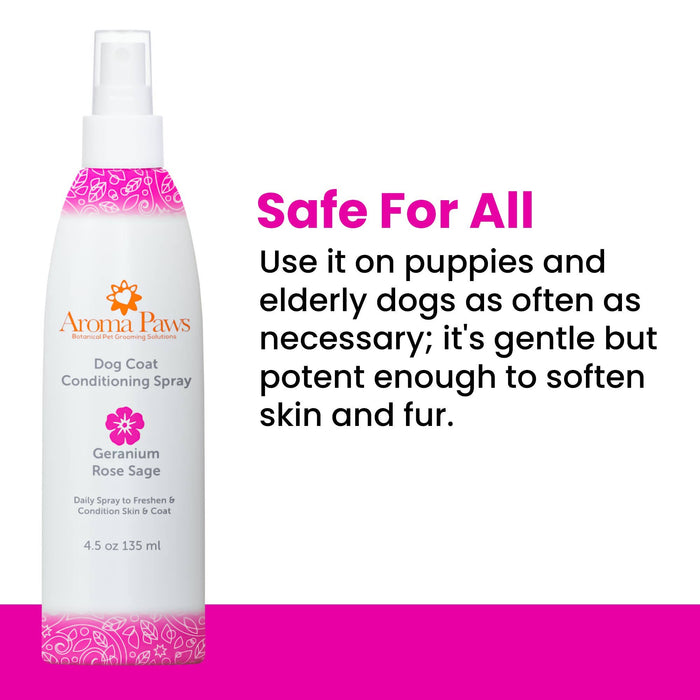 Aroma Paws - Geranium Sage Dog Coat Conditioning Spray, 4.5 oz.