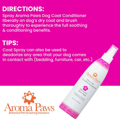 Aroma Paws - Geranium Sage Dog Coat Conditioning Spray, 4.5 oz.