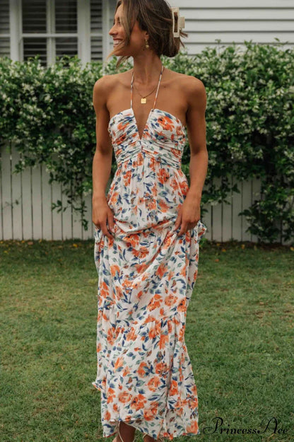 Asiah Halter Neck Maxi Dress