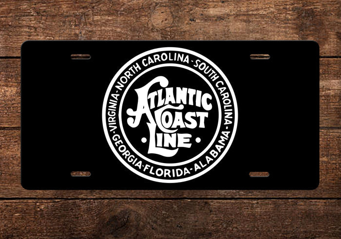 Atlantic Coast Line RR (Black/White) License Plate
