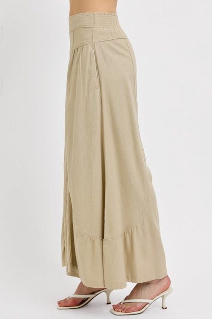 Hazel Blues® |  RISEN Shirring Detail Wide Leg Pants