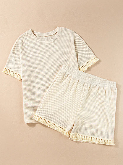 Hazel Blues® |  Tassel Round Neck Top and Shorts Set
