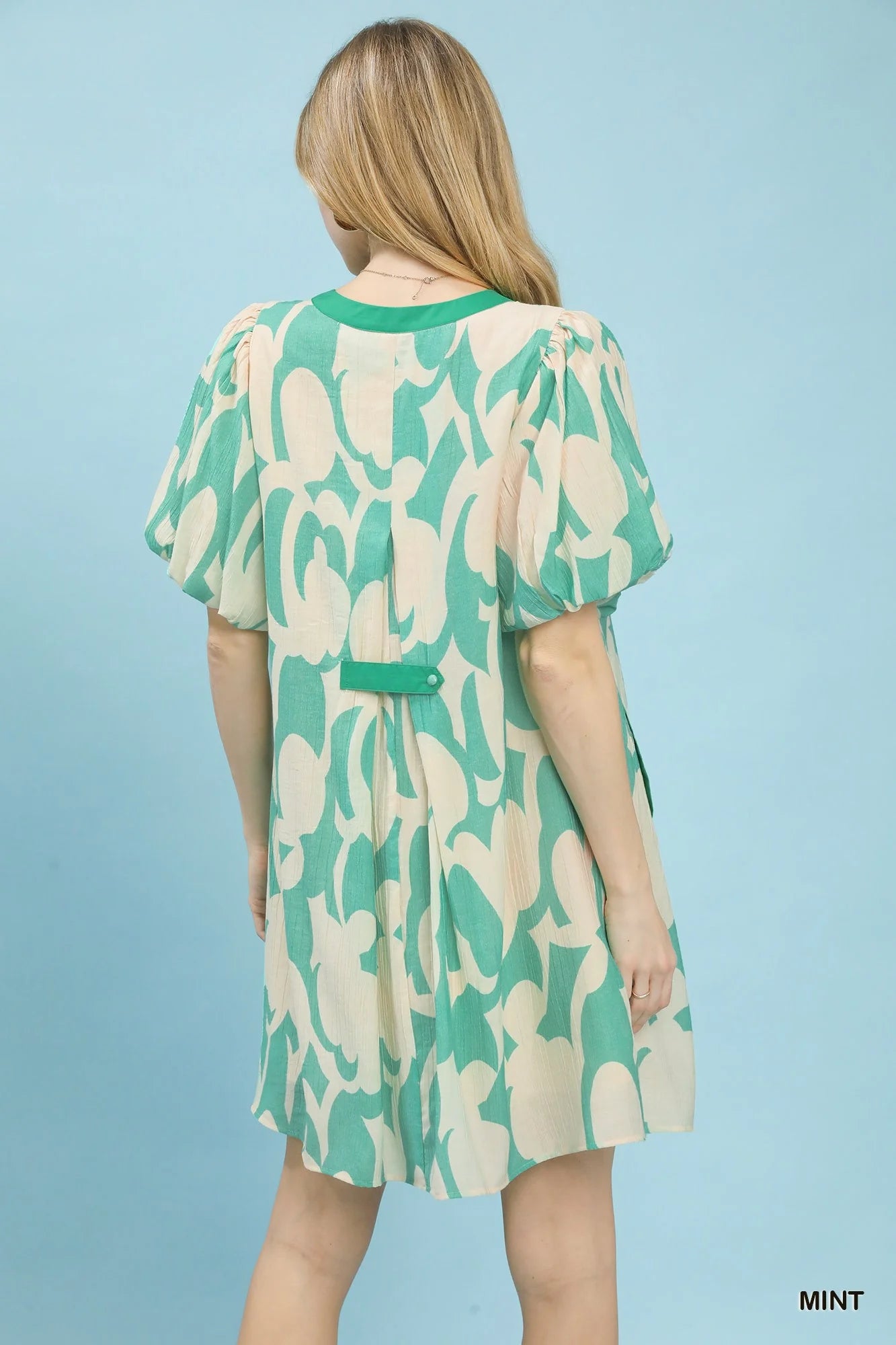 Hazel Blues® |  Umgee Abstract Print Puff Sleeve Shift Dress