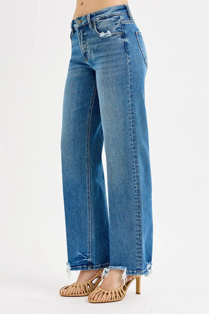 Hazel Blues® | RISEN Mid Rise Baggy Jeans