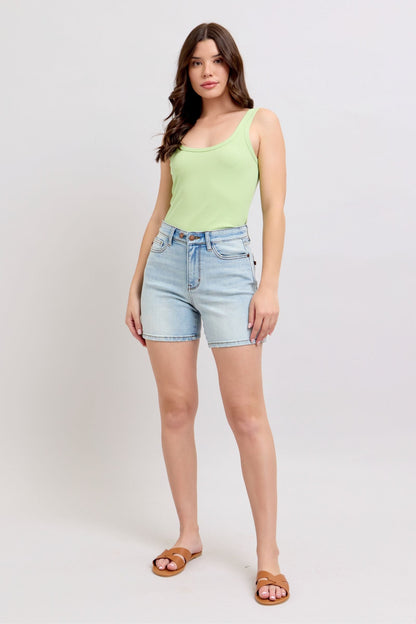 Hazel Blues® | Judy Blue 2 Button Denim Shorts with Pockets