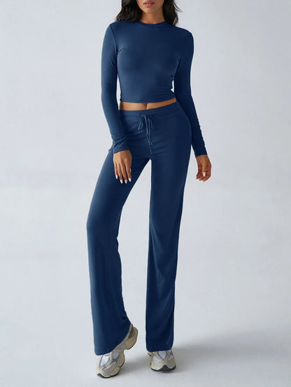Hazel Blues® |  Round Neck Long Sleeve Top and Pants Set