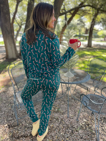 Hazel Blues® |  PREORDER: Candy Cane Pajama Pants Set