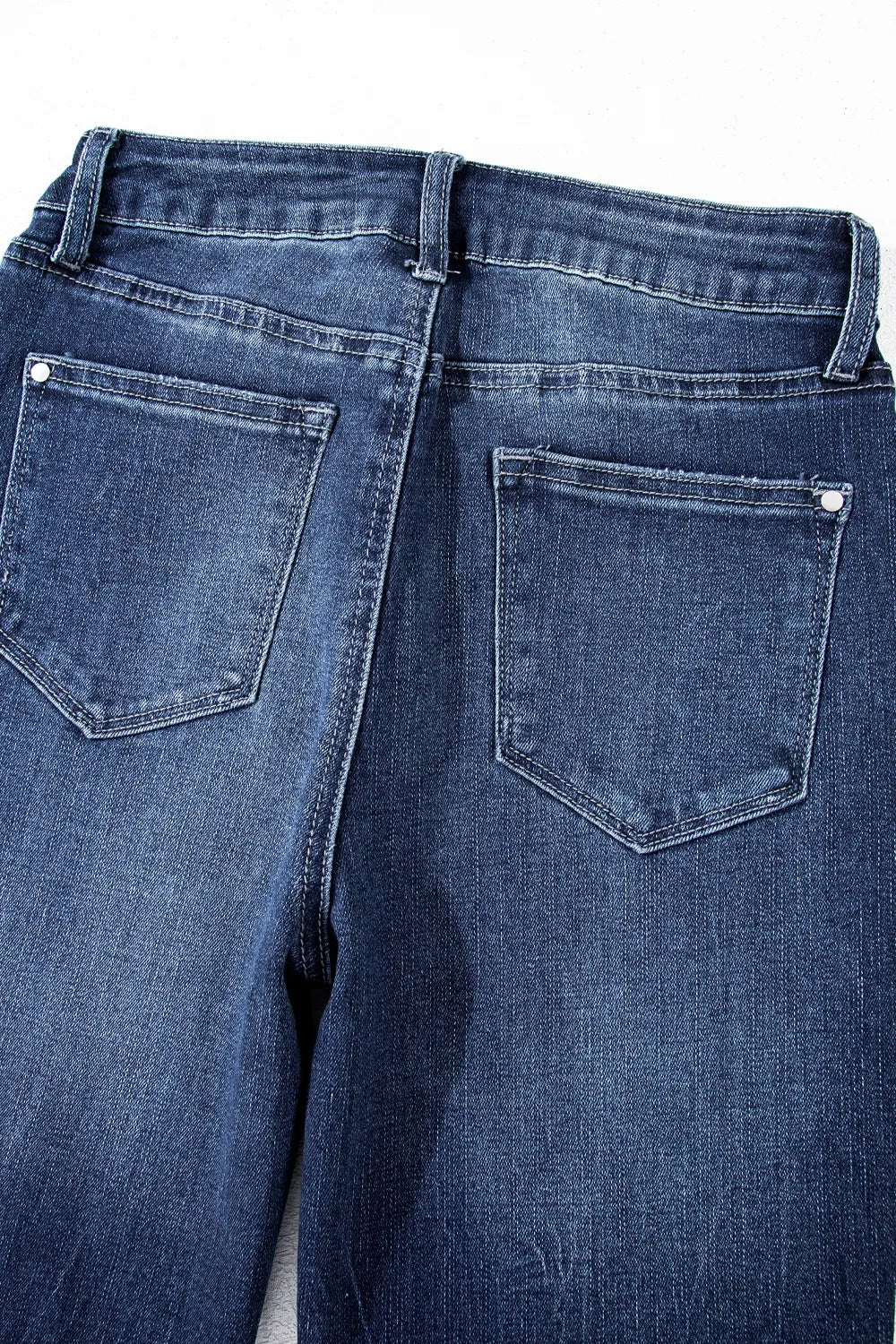 Hazel Blues® |  Mineral Wash Raw Hem High Waist Flared Jeans