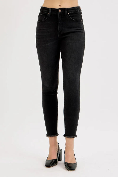 Hazel Blues® | RISEN Tummy Control High Rise Adjustable Waist Skinny Jeans
