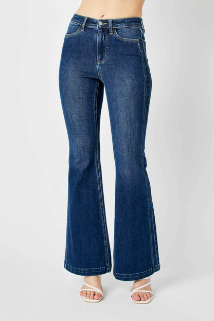 Hazel Blues® | Judy Blue Hw Angled Side Seam Detail Flare Jeans