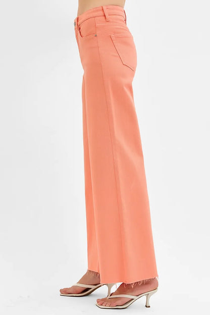 Hazel Blues® | RISEN Tummy Control High Rise Wide Leg Palazzo Jeans