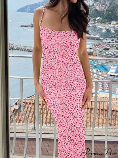 Backless Floral Graceful Mesh Maxi Dress