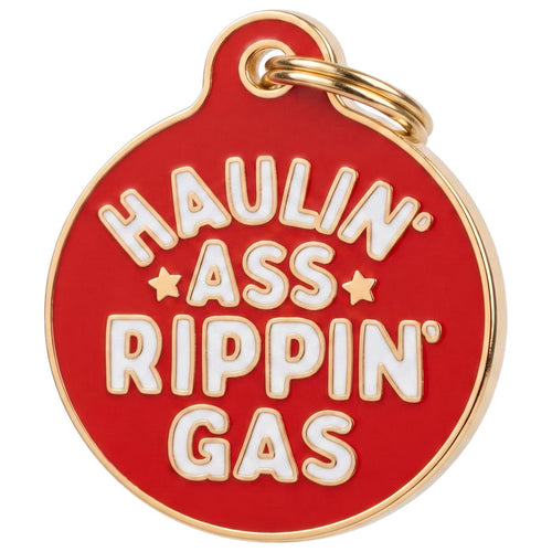 Bad Tags - Funny Dog Tag Charm & Pet ID - Haulin Ass Ripping Gas
