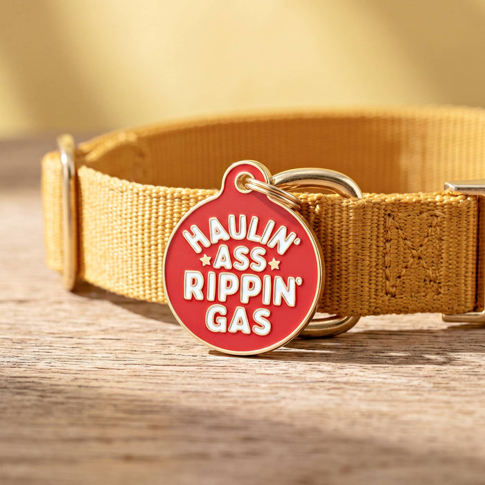 Bad Tags - Funny Dog Tag Charm & Pet ID - Haulin Ass Ripping Gas