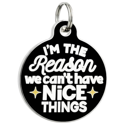 Bad Tags - Funny Dog Charm & Pet ID Tag - Can't Have Nice Things - Dog.Dog.Cat.