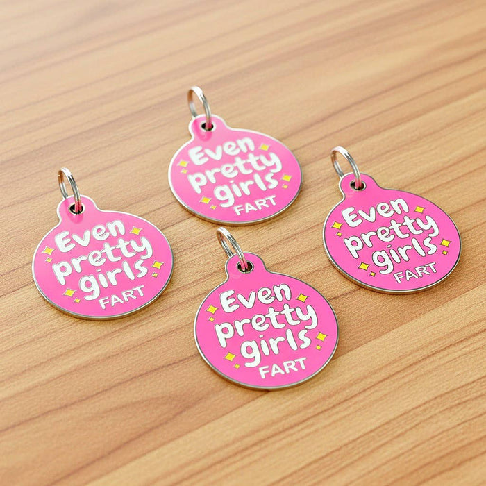 Bad Tags - Funny Personalized Dog ID Tag - Even Pretty Girls Fart - Dog.Dog.Cat.