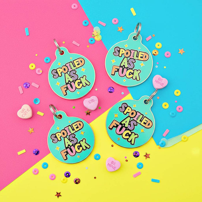 Bad Tags - Funny Dog ID Tag & Pet Accessory - Spoiled As Fuck: Blank / Large - Dog.Dog.Cat.