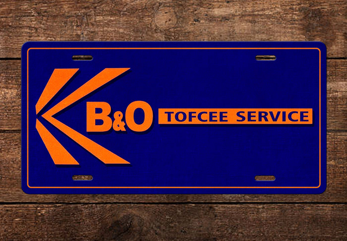 Baltimore & Ohio (B&O) TOFCEE Service License Plate