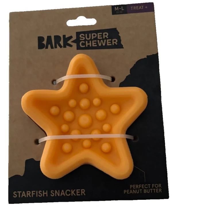 BARK Super Chewer Starfish Snicker - Rubber Treat Dispensing Dog Toy - Dog.Dog.Cat.