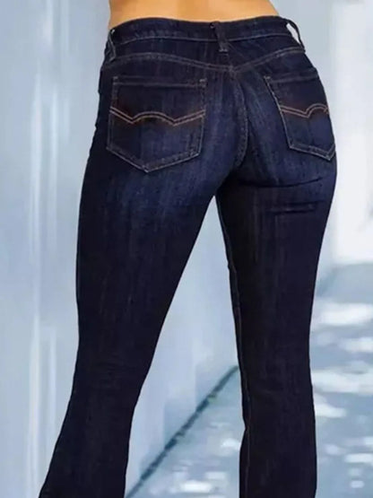 Hazel Blues® | Wash Flare Jeans with Pockets