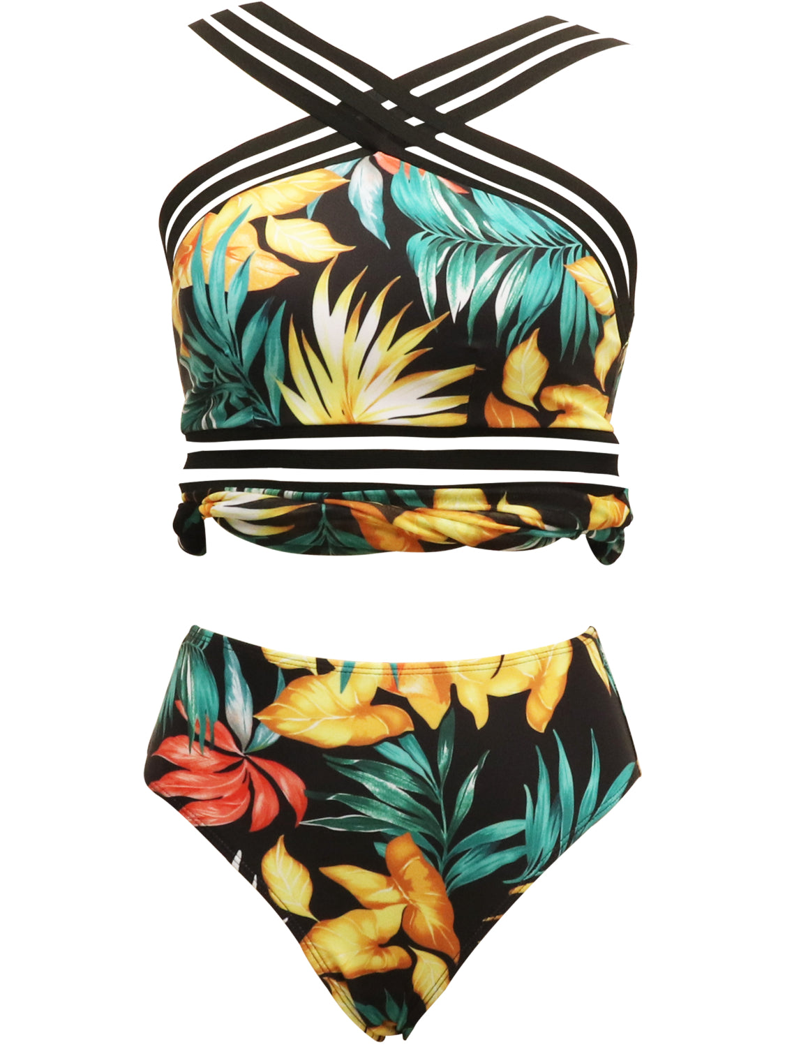 Hazel Blues® |  Cutout Printed Two-Piece Swim Set