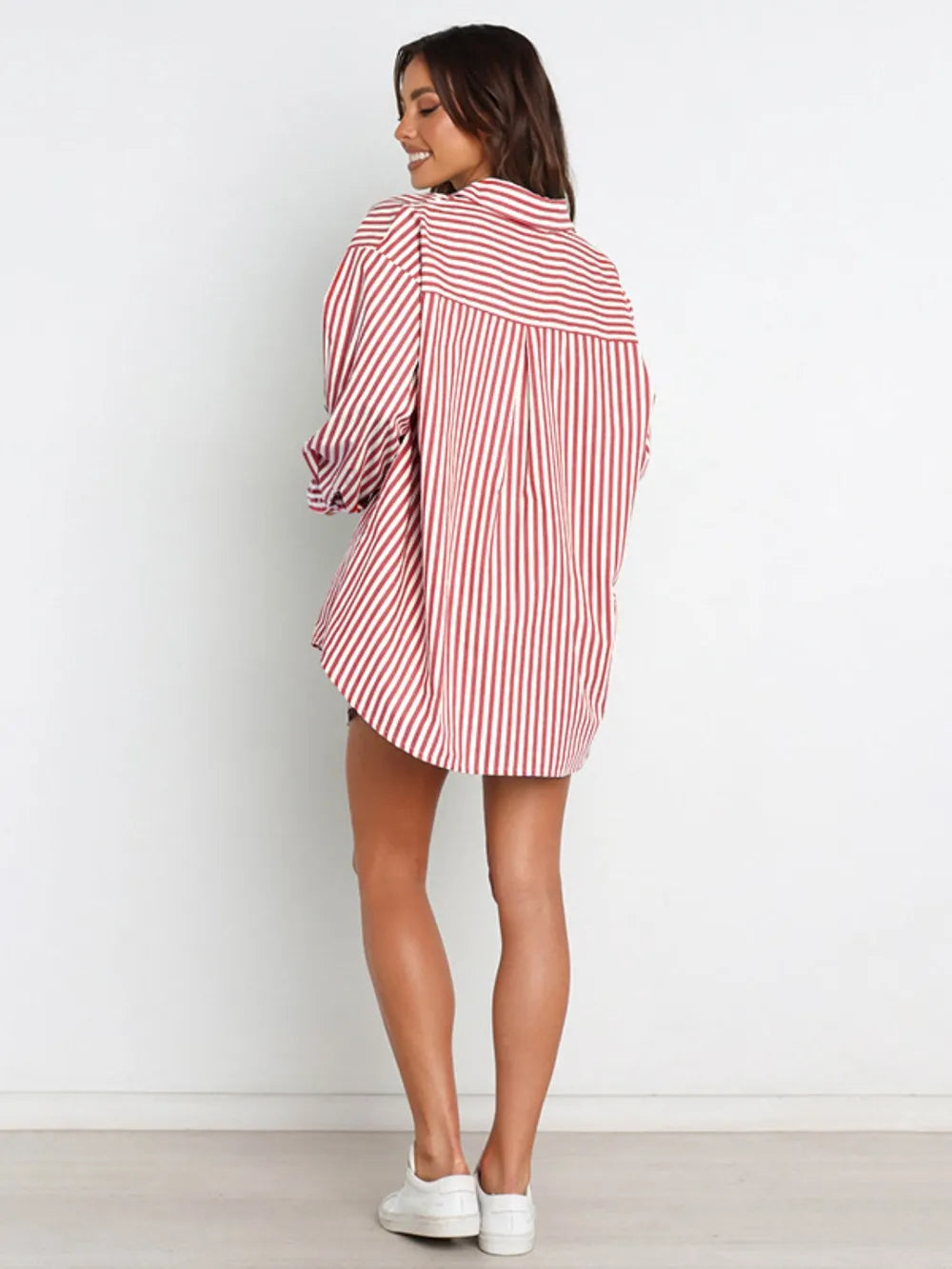 Hazel Blues® |  Striped Dropped Shoulder Shirt and Shorts Set