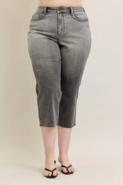 Hazel Blues® | Judy Blue Wide Leg Capris Jeans