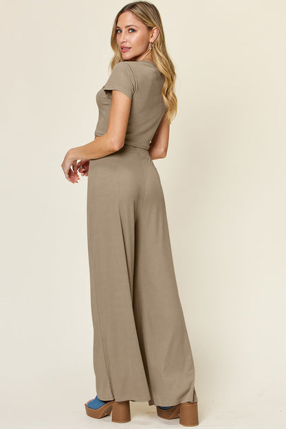 Hazel Blues® |  Double Take Round Neck Top and Pants Set