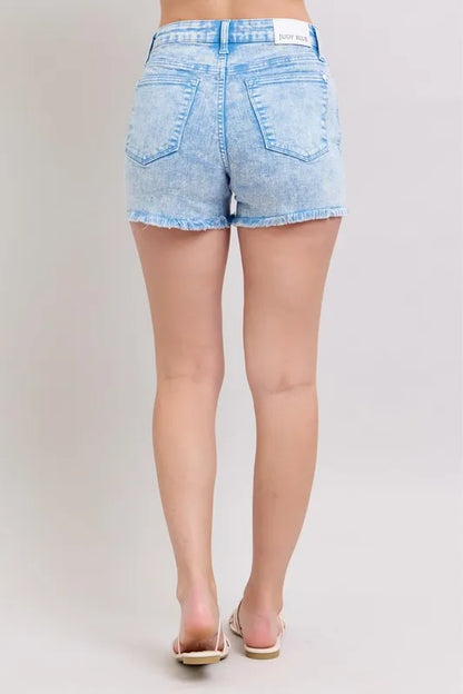 Hazel Blues® |  Judy Blue Mid Rise Garment Dyed Denim Shorts