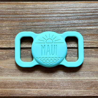 Besties Pets - Salt and Sun Silicone Pet AirTag Holder - Personalized - Dog.Dog.Cat.