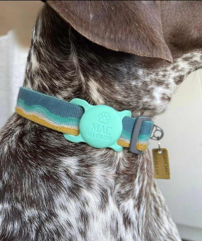 Besties Pets - Salt and Sun Silicone Pet AirTag Holder - Personalized - Dog.Dog.Cat.