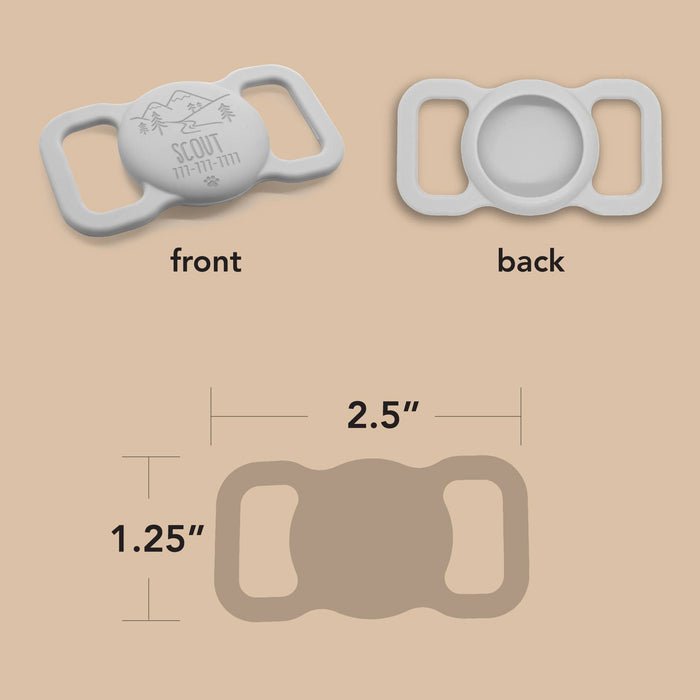 Besties Pets - Salt and Sun Silicone Pet AirTag Holder - Personalized - Dog.Dog.Cat.