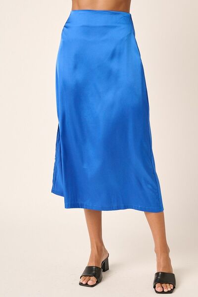 Hazel Blues® |  Mittoshop Side Slit Satin Midi Skirt
