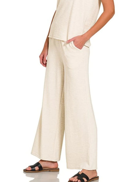 Hazel Blues® |  Zenana Cotton Slub Tank & Pants Set