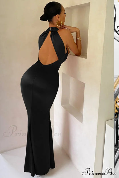 Bianca Crossover Halter Neck Dress