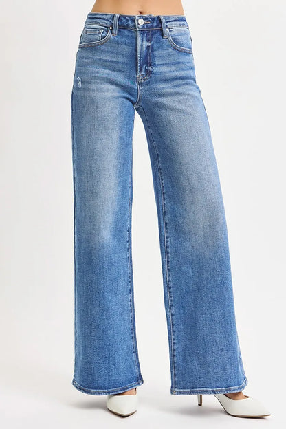 Hazel Blues® | RISEN High Rise Wide Leg Jeans