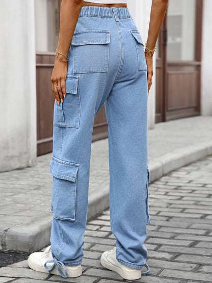 Hazel Blues® |  Casual Wide Leg Cargo Jeans