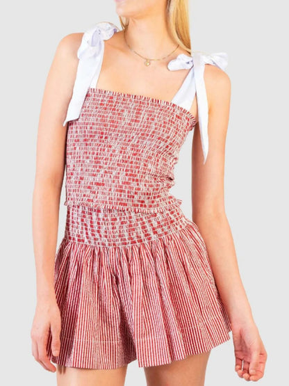 Hazel Blues® |  Smocked Tie Shoulder Cami and Shorts Set