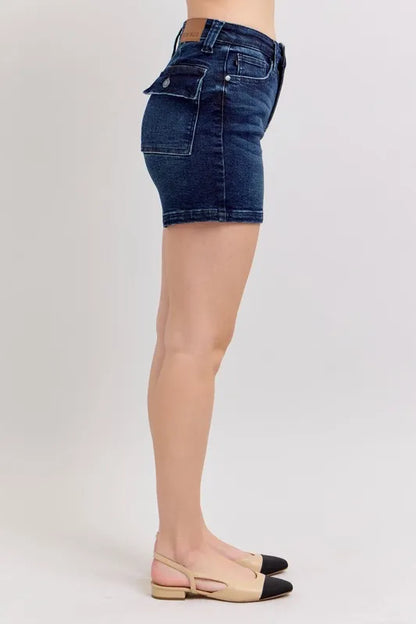 Hazel Blues® |  Judy Blue High Waist Back Flap Pocket Denim Shorts