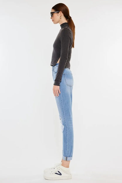 Hazel Blues® |  Kancan High Rise Distressed Mom Jeans