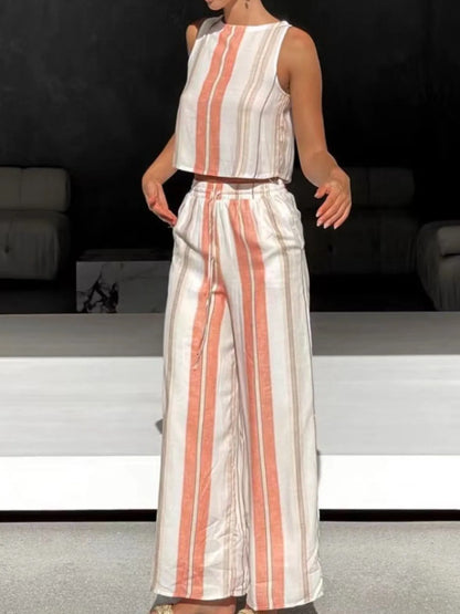 Hazel Blues® |  Printed Tank and Wide Leg Pants Set