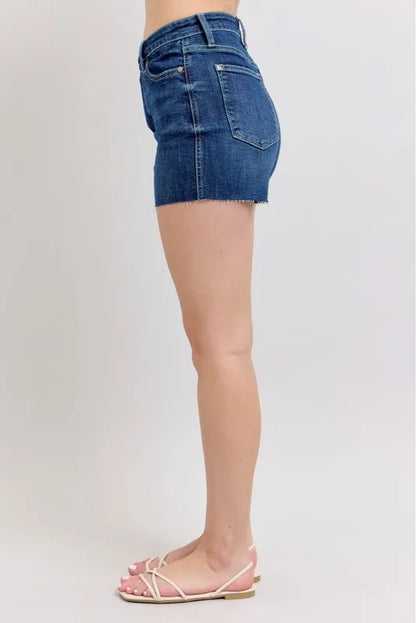 Hazel Blues® |  Judy Blue High Waist Criss-Cross Waistband Denim Shorts