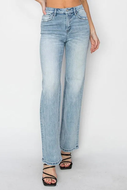 Hazel Blues® |  RISEN High Rise Straight Jeans