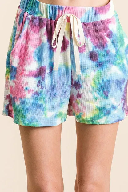 Hazel Blues® |  BiBi Tie Dye French Terry Casual Shorts